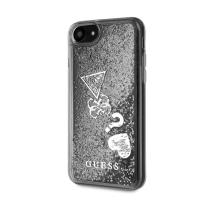 Guess Liquid Glitter Hearts - Etui iPhone SE 2020 / 8 / 7 (srebrny)