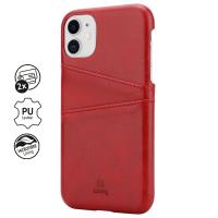 Crong Neat Cover - Etui iPhone 11 z kieszeniami (czerwony)