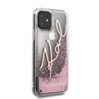 Karl Lagerfeld Signature Glitter Case - Etui iPhone 11 (Rose Gold)