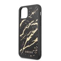 Guess Marble Glass Gold Glitter - Etui iPhone 11 Pro (czarny)