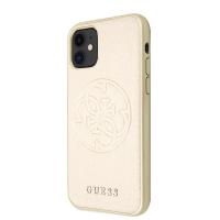 Guess Saffiano 4G Circle Logo - Etui iPhone 11 (złoty)