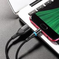 Borofone - Kabel USB-A do microUSB z magnetyczną końcówką i podświetleniem, 1,2 m (Czarny)