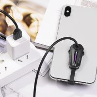 Borofone - kabel gamingowy USB-A do Lightning z ergonomicznym uchwytem do telefonu, czarny