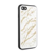 Guess Marble Glass Gold Glitter - Etui iPhone SE 2020 / 8 / 7 (Biały)