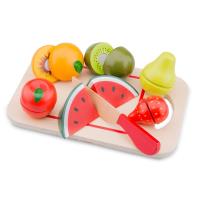 New Classic Toys - Drewniane owoce na desce do krojenia