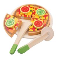 New Classic Toys - Drewniana pizza z warzywami do krojenia