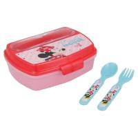 Minnie Mouse - Lunchbox z kompletem sztućców (czerwony)