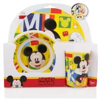 Mickey Mouse - Zestaw naczyń z melaminy (Talerz,miska, kubek)