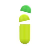 PURO ICON Fluo Case - Etui do Airpods 1 & 2 gen z dodatkową osłonką (Fluo Yellow + Fluo Green Cap)