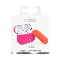 PURO ICON Fluo Case - Etui do Airpods Pro z dodatkową osłonką (Fluo Fuchsia + Fluo Orange Cap)