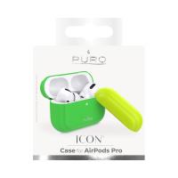 PURO ICON Fluo Case - Etui do Airpods Pro z dodatkową osłonką (Fluo Green + Fluo Yellow Cap)