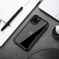 Crong Hybrid Clear Cover - Zestaw etui iPhone 11 Pro (czarny) + szkło hybrydowe 9H
