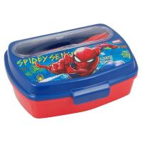 Spiderman - Lunchbox ze sztućcami (Łyżka, widelec)