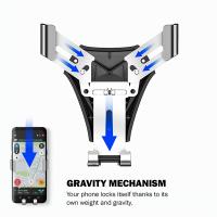 Crong Gravity Auto-Clip Car Holder - Uchwyt samochodowy grawitacyjny do telefonu 4,7”- 6,5” (czarny)