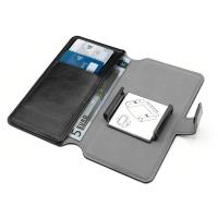 PURO Universal Wallet 360° - Uniwersalne etui obrotowe z kieszeniami na karty, rozmiar XL (czarny)