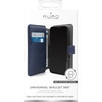 PURO Universal Wallet 360° - Uniwersalne etui obrotowe z kieszeniami na karty, rozmiar XL (granatowy)