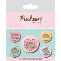 Pusheen - Zestaw 5 przypinek do ubrań lub plecaka