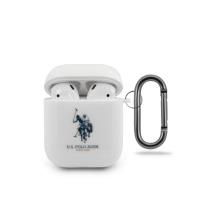 US Polo Assn Double Horse Logo - Etui Apple Airpods (biały)