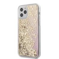 Guess 4G Liquid Glitter - Etui iPhone 12 / iPhone 12 Pro (złoty/różowy)