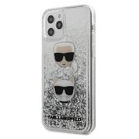 Karl Lagerfeld Liquid Glitter 2 Heads - Etui iPhone 12 Pro Max (srebrny)