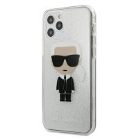 Karl Lagerfeld Iconik Glitter - Etui iPhone 12 Pro Max (srebrny)