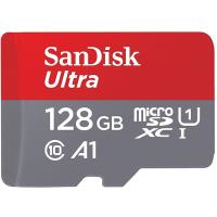 SanDisk Ultra microSDXC - Karta pamięci 128 GB A1 Class 10 UHS-I U1 100MB/s z adapterem