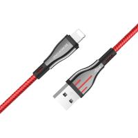 Borofone Highway - kabel połączeniowy USB do Lightning 1.2 m (czarny/czerwony)