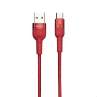 Borofone Starlight - kabel połączeniowy USB do USB-C 1.2 m (czerwony)
