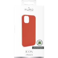 PURO ICON Cover - Etui iPhone 12 Mini z ochroną antybakteryjną (czerwony)
