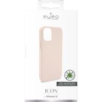 PURO ICON Cover - Etui iPhone 12 Mini z ochroną antybakteryjną (piaskowy róż)