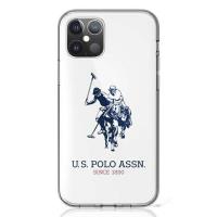 US Polo Assn Big Double Horse Logo - Etui iPhone 12 Mini (biały)