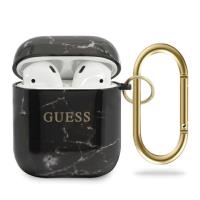 Guess Marble - Etui Airpods (czarny)