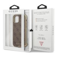 Guess 4G Charms Collection - Etui iPhone 12 / iPhone 12 Pro (brązowy)