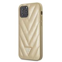 Guess V Quilted - Etui iPhone 12 / iPhone 12 Pro (złoty)