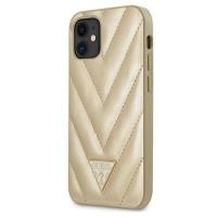 Guess V Quilted - Etui iPhone 12 mini (złoty)