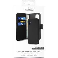 PURO Wallet Detachable - Etui 2w1 iPhone 12 / iPhone 12 Pro (czarny)