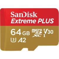 SanDisk Extreme PLUS microSDXC - Karta pamięci 64 GB A2 V30 Class 10 UHS-I U3 160/90 MB/s z adapterem