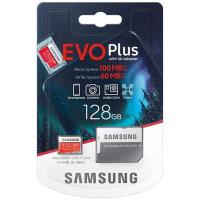 Samsung microSDXC Evo+ - Karta pamięci 128 GB Class 10 UHS-I U3 100/60 MB/s z adapterem