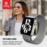 Crong Milano Steel - Pasek ze stali nierdzewnej do Apple Watch 38/40/41 mm (czarny)