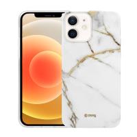 Crong Marble Case - Etui iPhone 12 Mini (biały)