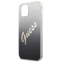 Guess Glitter Gradient Script - Etui iPhone 12 mini (czarny)