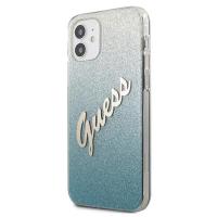 Guess Glitter Gradient Script - Etui iPhone 12 mini (niebieski)