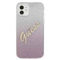 Guess Glitter Gradient Script - Etui iPhone 12 mini (różowy)