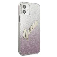 Guess Glitter Gradient Script - Etui iPhone 12 mini (różowy)