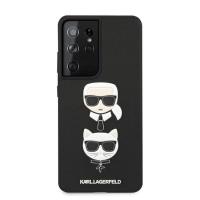 Karl Lagerfeld Saffiano Karl & Choupette Heads - Etui Samsung Galaxy S21 Ultra (czarny)