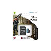 Kingston Canvas Go Plus microSDXC - Karta pamięci 64GB A2 V30 Class 10 UHS-I U3 170/70 Mb/s z adapterem
