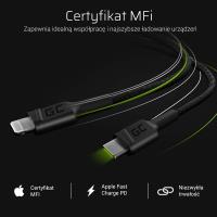Green Cell Power Stream - Kabel Przewód USB-C - Lightning 100 cm ze wsparciem Power Delivery (Apple certyfikat MFi Certified)
