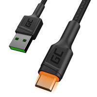 Green Cell Ray - Kabel Przewód USB - Micro USB 200cm z pomarańczowym podświetleniem LED, szybkie ładowanie Ultra Charge, QC 3.0