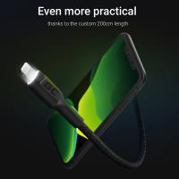 Green Cell Ray - Kabel Przewód USB - Lightning 200cm z białym podświetleniem LED, szybkie ładowanie Apple 2.4A
