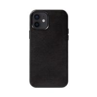 Crong Essential Cover - Etui ze skóry ekologicznej iPhone 12 / iPhone 12 Pro (czarny)